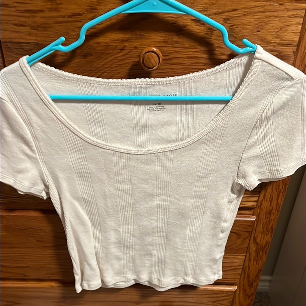 White Ribbed Women's Top